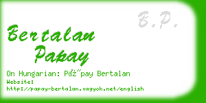bertalan papay business card
